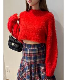 EVRIS | カラーシャギークロップドニットトップス(ニット/セーター)