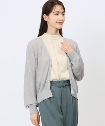 m.f.editorial | 【ストレッチ ハンドウォッシャブル 】m.f.エディトリアル レディース  ラメ シアー リブカーディガン(カーディガン/ボレロ)