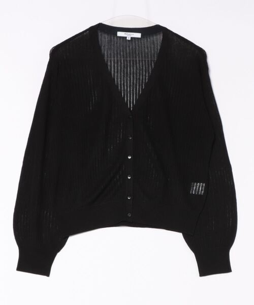 m.f.editorial（エムエフエディトリアル）の「【ストレッチ ハンドウォッシャブル 】m.f.エディトリアル レディース  ラメ シアー リブカーディガン（カーディガン/ボレロ・レディース・ブラック/グレー/ライトグリーン/ベージュ・MEDIUM/LARGE）」の20枚目の写真