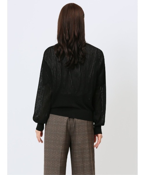 m.f.editorial（エムエフエディトリアル）の「【ストレッチ ハンドウォッシャブル 】m.f.エディトリアル レディース  ラメ シアー リブカーディガン（カーディガン/ボレロ・レディース・ブラック/グレー/ライトグリーン/ベージュ・MEDIUM/LARGE）」の15枚目の写真