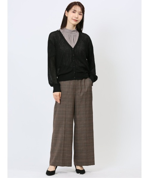 m.f.editorial（エムエフエディトリアル）の「【ストレッチ ハンドウォッシャブル 】m.f.エディトリアル レディース  ラメ シアー リブカーディガン（カーディガン/ボレロ・レディース・ブラック/グレー/ライトグリーン/ベージュ・MEDIUM/LARGE）」の17枚目の写真