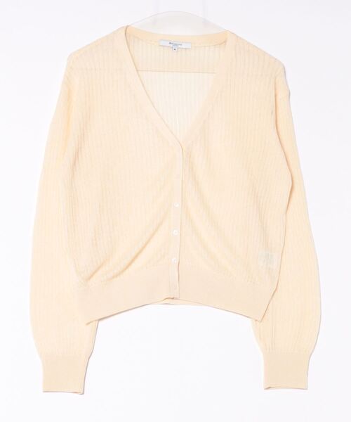 m.f.editorial（エムエフエディトリアル）の「【ストレッチ ハンドウォッシャブル 】m.f.エディトリアル レディース  ラメ シアー リブカーディガン（カーディガン/ボレロ・レディース・ブラック/グレー/ライトグリーン/ベージュ・MEDIUM/LARGE）」の18枚目の写真