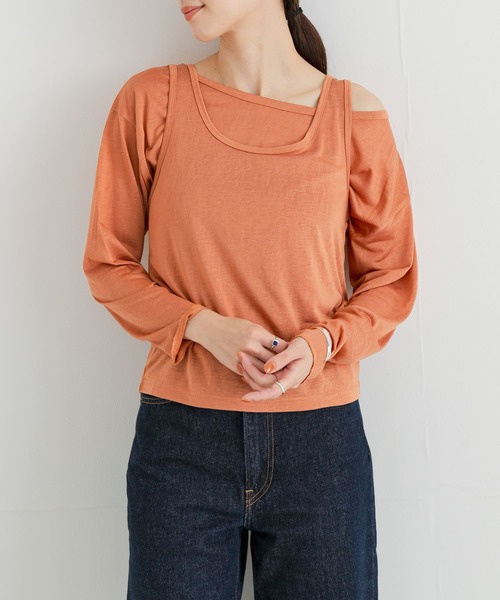 URBAN RESEARCH(アーバンリサーチ)の「Uネックシアータンクトップ(タンクトップ・レディース・オレンジ系その他/オフホワイト/ネイビー・FREE)」の21枚目の写真