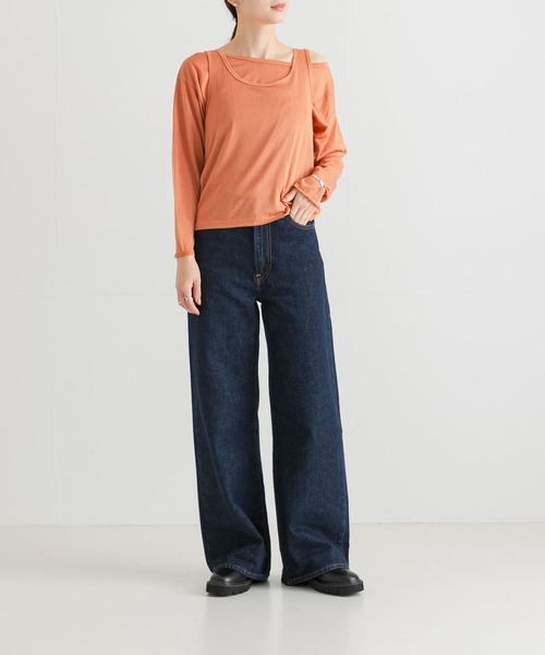 URBAN RESEARCH(アーバンリサーチ)の「Uネックシアータンクトップ(タンクトップ・レディース・オレンジ系その他/オフホワイト/ネイビー・FREE)」の18枚目の写真