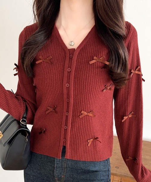 セール】【mily bilet】程よい甘さで大人フェミニン。リボン使いV