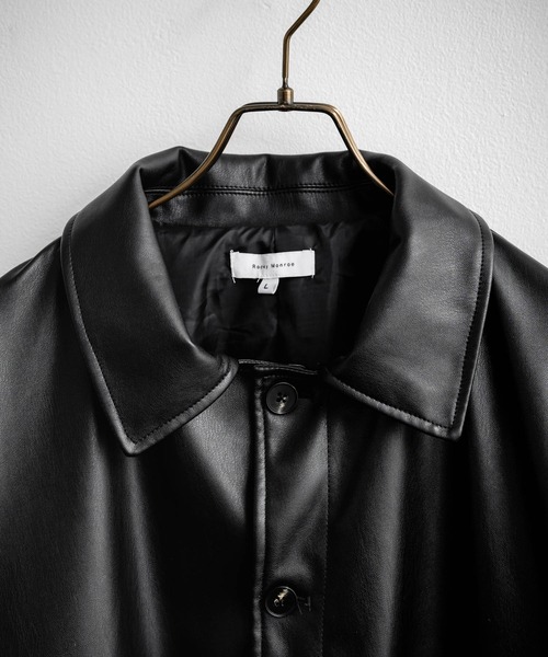 オーバーサイズPUレザーカージャケット（ブルゾン）｜Rocky Monroe