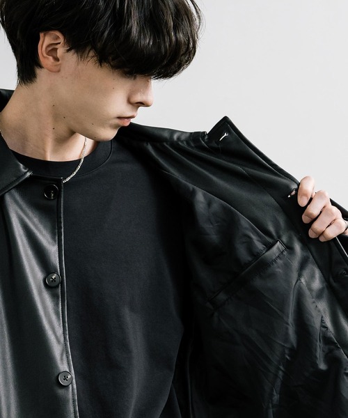 マスキュロ MASCULO ラムレザージャケット38 セール】オーバーサイズPUレザーカージャケット（ブルゾン）｜Rocky