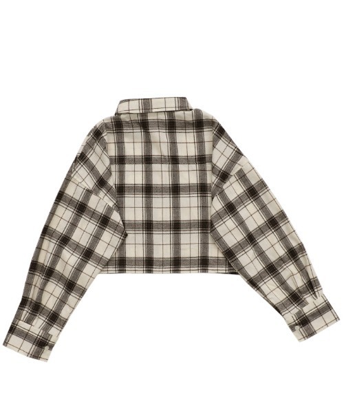 select MOCA（セレクトモカ）の「チェックショートシャツ（シャツ/ブラウス・レディース・アイボリー/ブラウン/ブラック/グレー・FREE）」の10枚目の写真