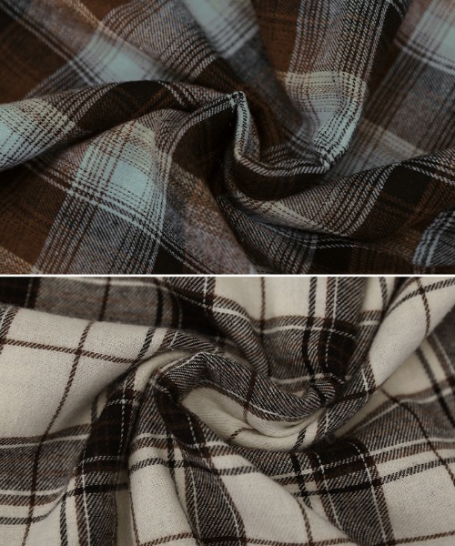 select MOCA（セレクトモカ）の「チェックショートシャツ（シャツ/ブラウス・レディース・アイボリー/ブラウン/ブラック/グレー・FREE）」の13枚目の写真