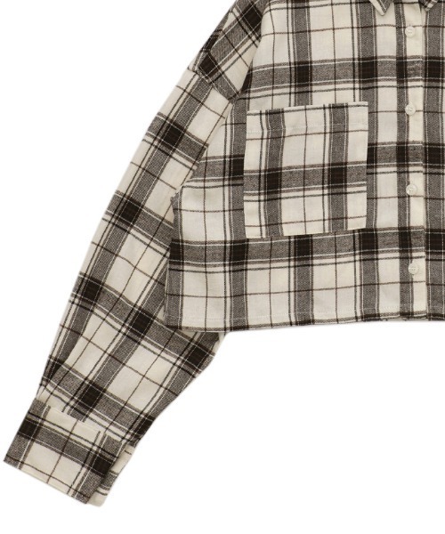 select MOCA（セレクトモカ）の「チェックショートシャツ（シャツ/ブラウス・レディース・アイボリー/ブラウン/ブラック/グレー・FREE）」の12枚目の写真