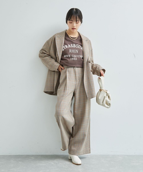 VIS(ビス)の「【セットアップ対応】ピークドラペルオーバーサイズジャケット【洗える】(テーラードジャケット・レディース・チャコールグレー/ダークブラウン/ベージュ系その他・FREE)」の18枚目の写真