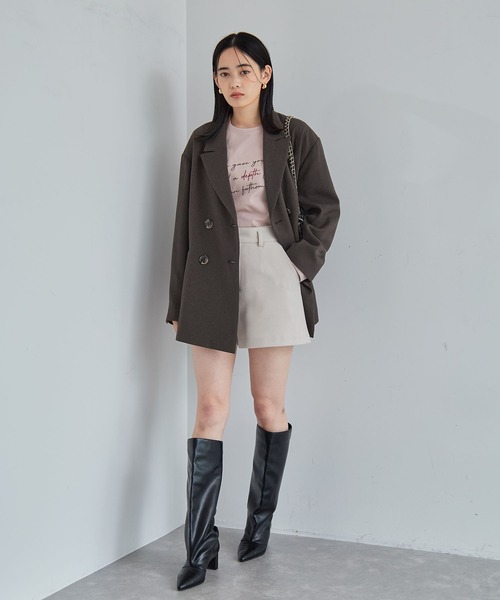 VIS(ビス)の「【セットアップ対応】ピークドラペルオーバーサイズジャケット【洗える】(テーラードジャケット・レディース・チャコールグレー/ダークブラウン/ベージュ系その他・FREE)」の22枚目の写真