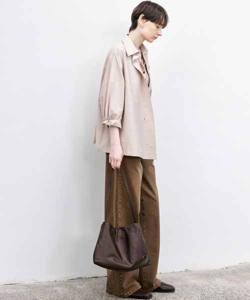 tageechita（タジチタ）の「【tageechita】アシメトリフルイドシャツ（シャツ/ブラウス・レディース・セージグリーン/スモークピンク・S/M/L）」の9枚目の写真