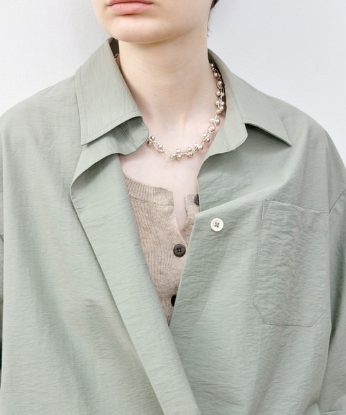 tageechita（タジチタ）の「【tageechita】アシメトリフルイドシャツ（シャツ/ブラウス・レディース・セージグリーン/スモークピンク・S/M/L）」の12枚目の写真