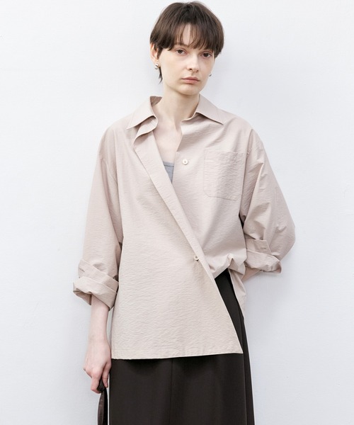 tageechita（タジチタ）の「【tageechita】アシメトリフルイドシャツ（シャツ/ブラウス・レディース・セージグリーン/スモークピンク・S/M/L）」の17枚目の写真