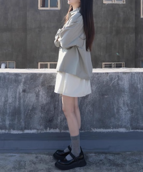 tageechita（タジチタ）の「【tageechita】アシンメトリークロス オーバーシャツ（シャツ/ブラウス・レディース・セージグリーン/スモークピンク・S/M/L）」の10枚目の写真