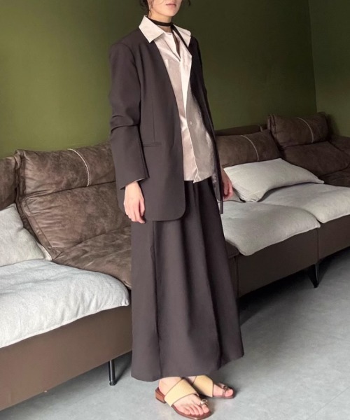 tageechita（タジチタ）の「【tageechita】アシンメトリークロス オーバーシャツ（シャツ/ブラウス・レディース・セージグリーン/スモークピンク・S/M/L）」の17枚目の写真