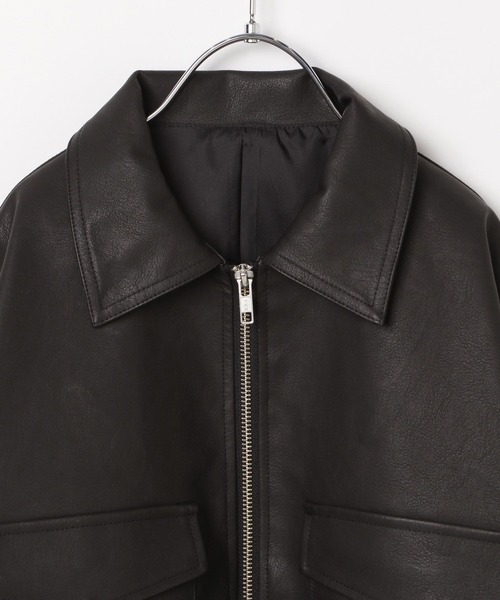 10C REPIPI（ジューシーレピピ）の「【10C REPIPI】フェイクレザーフライジャケット（ブルゾン・キッズ・ブラック系その他/ブラック・130cm/120cm/110cm）」の21枚目の写真