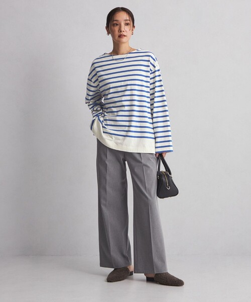 green label relaxing（グリーンレーベルリラクシング）の「＜at ease＞ボーダー ロングスリーブ カットソー（Tシャツ/カットソー・レディース・ピンク/ブラウン/コバルトブルー/ネイビー/グレー・FREE）」の9枚目の写真