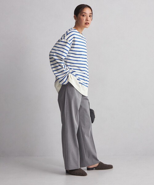 green label relaxing（グリーンレーベルリラクシング）の「＜at ease＞ボーダー ロングスリーブ カットソー（Tシャツ/カットソー・レディース・ピンク/ブラウン/コバルトブルー/ネイビー/グレー・FREE）」の10枚目の写真