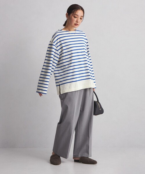 green label relaxing（グリーンレーベルリラクシング）の「＜at ease＞ボーダー ロングスリーブ カットソー（Tシャツ/カットソー・レディース・ピンク/ブラウン/コバルトブルー/ネイビー/グレー・FREE）」の11枚目の写真