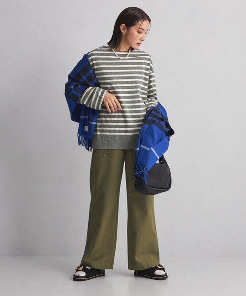 green label relaxing（グリーンレーベルリラクシング）の「＜at ease＞ボーダー ロングスリーブ カットソー（Tシャツ/カットソー・レディース・ピンク/ブラウン/コバルトブルー/ネイビー/グレー・FREE）」の12枚目の写真