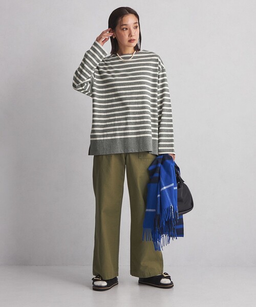 green label relaxing（グリーンレーベルリラクシング）の「＜at ease＞ボーダー ロングスリーブ カットソー（Tシャツ/カットソー・レディース・ピンク/ブラウン/コバルトブルー/ネイビー/グレー・FREE）」の14枚目の写真