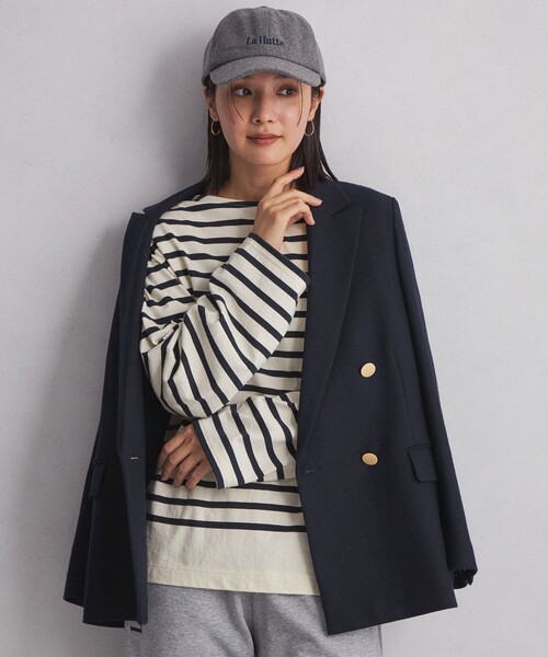 green label relaxing（グリーンレーベルリラクシング）の「＜at ease＞ボーダー ロングスリーブ カットソー（Tシャツ/カットソー・レディース・ピンク/ブラウン/コバルトブルー/ネイビー/グレー・FREE）」の15枚目の写真