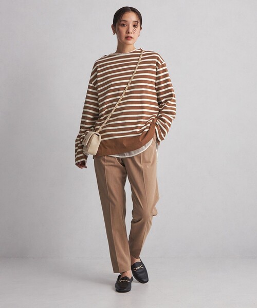 green label relaxing（グリーンレーベルリラクシング）の「＜at ease＞ボーダー ロングスリーブ カットソー（Tシャツ/カットソー・レディース・ピンク/ブラウン/コバルトブルー/ネイビー/グレー・FREE）」の20枚目の写真