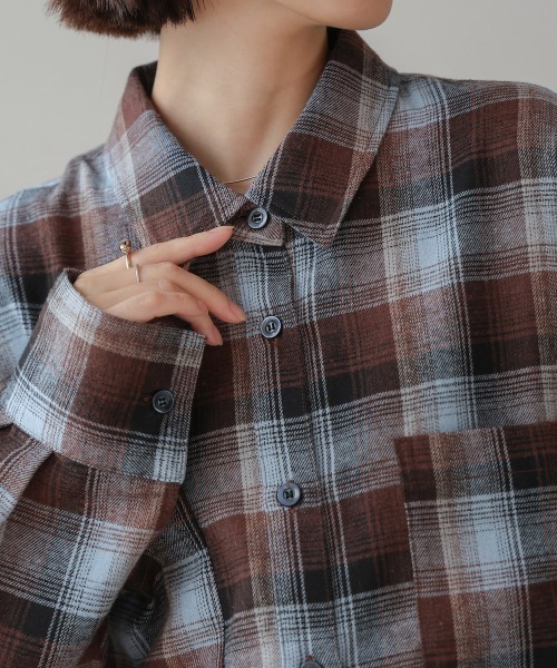 Bou Jeloud(ブージュルード)の「チェック柄ショートシャツ(シャツ/ブラウス・レディース・ブラック/ブラウン・38)」の10枚目の写真