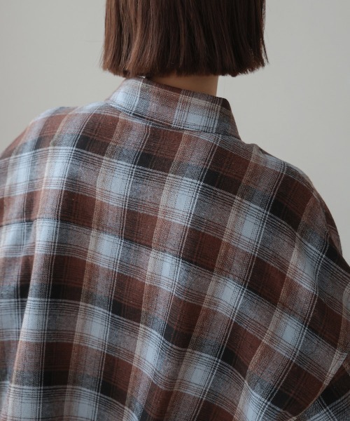 Bou Jeloud(ブージュルード)の「チェック柄ショートシャツ(シャツ/ブラウス・レディース・ブラック/ブラウン・38)」の12枚目の写真