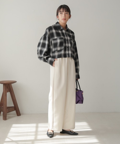 Bou Jeloud(ブージュルード)の「チェック柄ショートシャツ(シャツ/ブラウス・レディース・ブラック/ブラウン・38)」の15枚目の写真