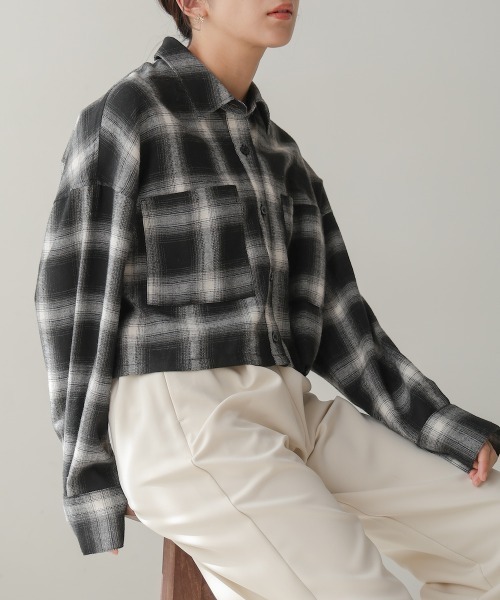 Bou Jeloud(ブージュルード)の「チェック柄ショートシャツ(シャツ/ブラウス・レディース・ブラック/ブラウン・38)」の16枚目の写真