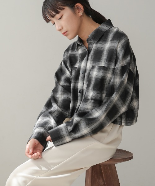 Bou Jeloud(ブージュルード)の「チェック柄ショートシャツ(シャツ/ブラウス・レディース・ブラック/ブラウン・38)」の19枚目の写真