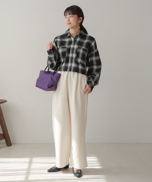 Bou Jeloud(ブージュルード)の「チェック柄ショートシャツ(シャツ/ブラウス・レディース・ブラック/ブラウン・38)」の22枚目の写真