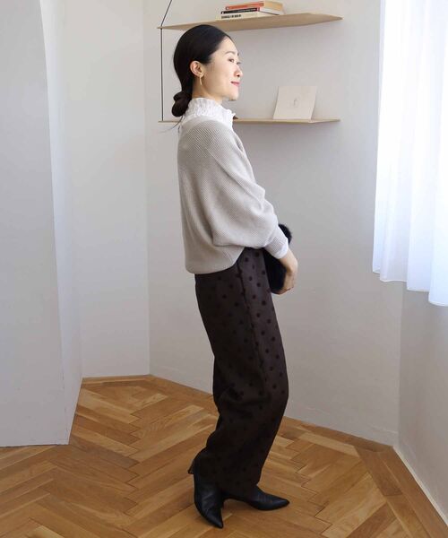 le.coeur blanc（ルクールブラン）の「ドットワイドパンツ（その他パンツ・レディース・ブラウン系その他2/ブラック系その他・38）」の3枚目の写真