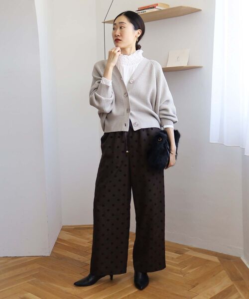 le.coeur blanc（ルクールブラン）の「ドットワイドパンツ（その他パンツ・レディース・ブラウン系その他2/ブラック系その他・38）」の4枚目の写真