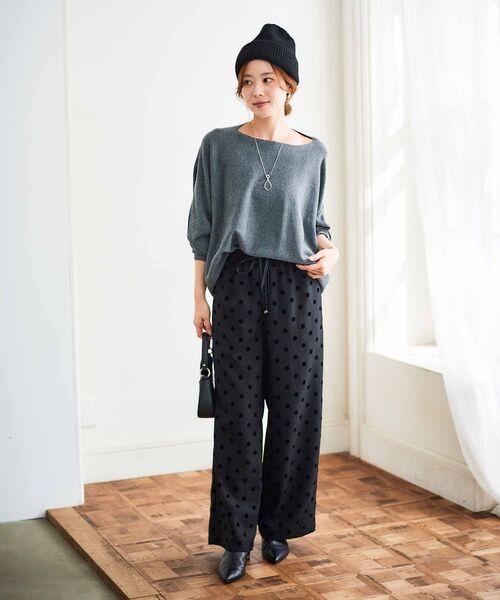 le.coeur blanc（ルクールブラン）の「ドットワイドパンツ（その他パンツ・レディース・ブラウン系その他2/ブラック系その他・38）」の11枚目の写真