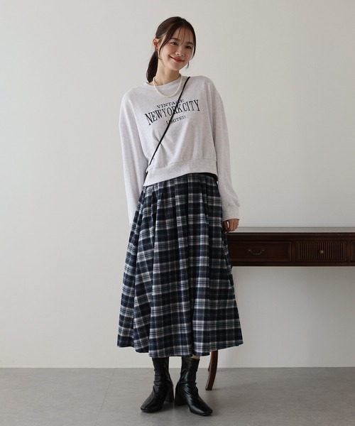 丈が選べるチェックロングスカート（スカート）｜BLUEEAST（ブルー