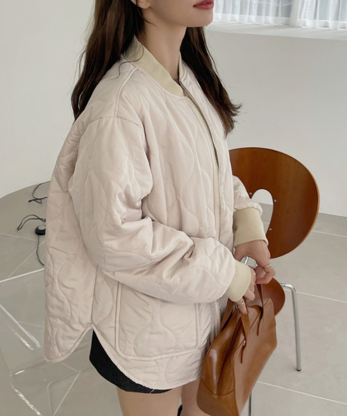 Ada.（エイダ）の「ミドル丈 キルティング 中綿 コート（ダウンジャケット/コート・レディース・カーキ/ブラック/アイボリー・FREE）」の15枚目の写真