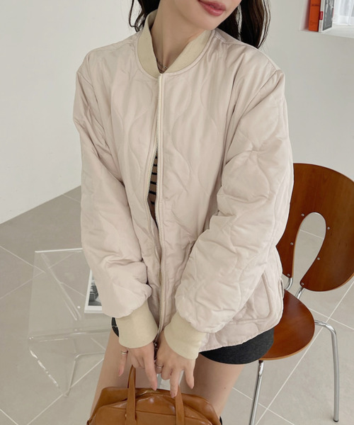 Ada.（エイダ）の「ミドル丈 キルティング 中綿 コート（ダウンジャケット/コート・レディース・カーキ/ブラック/アイボリー・FREE）」の17枚目の写真