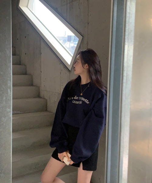 HALEY PESCA(ヘーリーペスカ)の「HALEY PESCA/フロントプリント パステルロゴ スウェット(スウェット・レディース・グリーン/ネイビー/ピンク・FREE)」の5枚目の写真