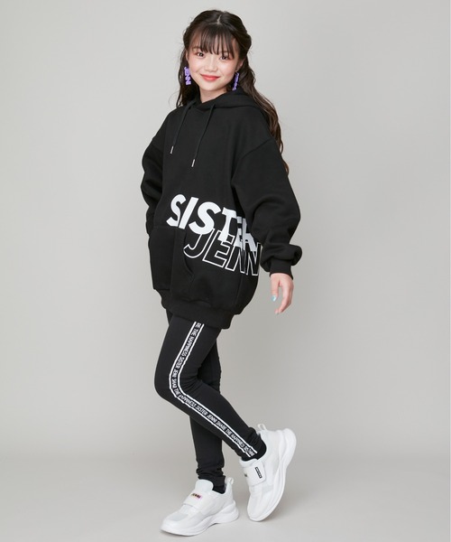 SISTER JENNI(SISTER JENNI)の「【あったか】裏起毛コネクトロゴパーカー(パーカー・キッズ・ブラック/サックスブルー・130cm/150cm/140cm/160cm)」の3枚目の写真
