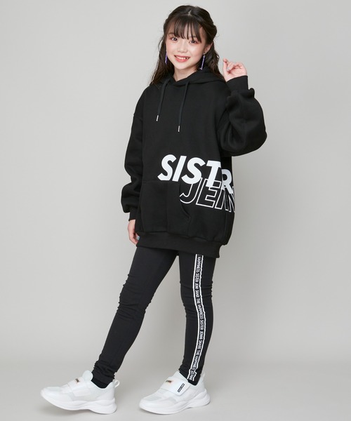 SISTER JENNI(SISTER JENNI)の「【あったか】裏起毛コネクトロゴパーカー(パーカー・キッズ・ブラック/サックスブルー・130cm/150cm/140cm/160cm)」の5枚目の写真