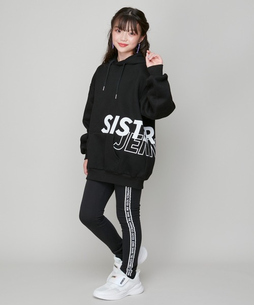 SISTER JENNI(SISTER JENNI)の「【あったか】裏起毛コネクトロゴパーカー(パーカー・キッズ・ブラック/サックスブルー・130cm/150cm/140cm/160cm)」の6枚目の写真