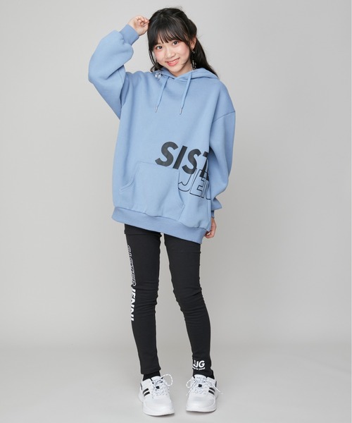 SISTER JENNI(SISTER JENNI)の「【あったか】裏起毛コネクトロゴパーカー(パーカー・キッズ・ブラック/サックスブルー・130cm/150cm/140cm/160cm)」の8枚目の写真