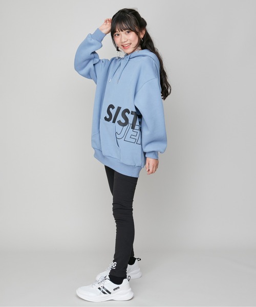 SISTER JENNI(SISTER JENNI)の「【あったか】裏起毛コネクトロゴパーカー(パーカー・キッズ・ブラック/サックスブルー・130cm/150cm/140cm/160cm)」の9枚目の写真