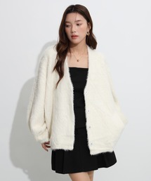 【シーズン最終値下げ】【選べる丈・タイプ】フェザーヤーンシャギーニットカーディガン