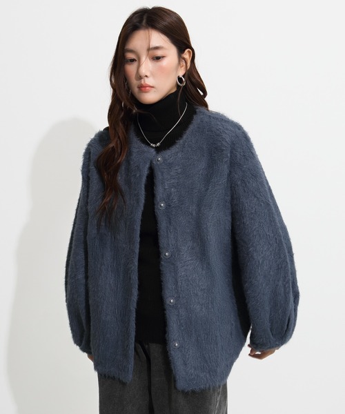 選べる丈・タイプ】フェザーヤーンシャギーニットカーディガン（その他