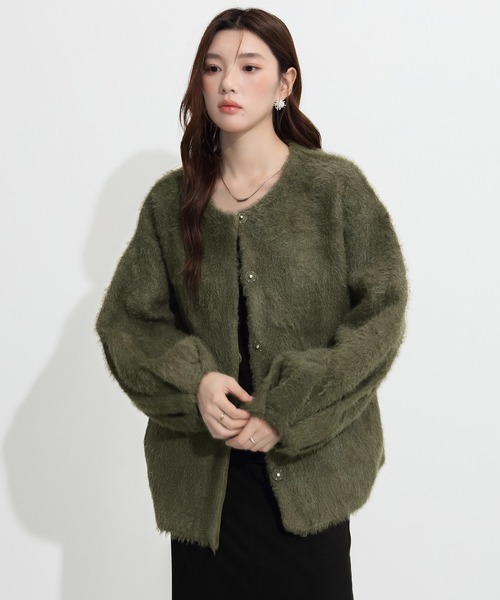 ダイナ　アウター+カーディガン シーズン最終値下げ】【選べる丈・タイプ】フェザーヤーンシャギー